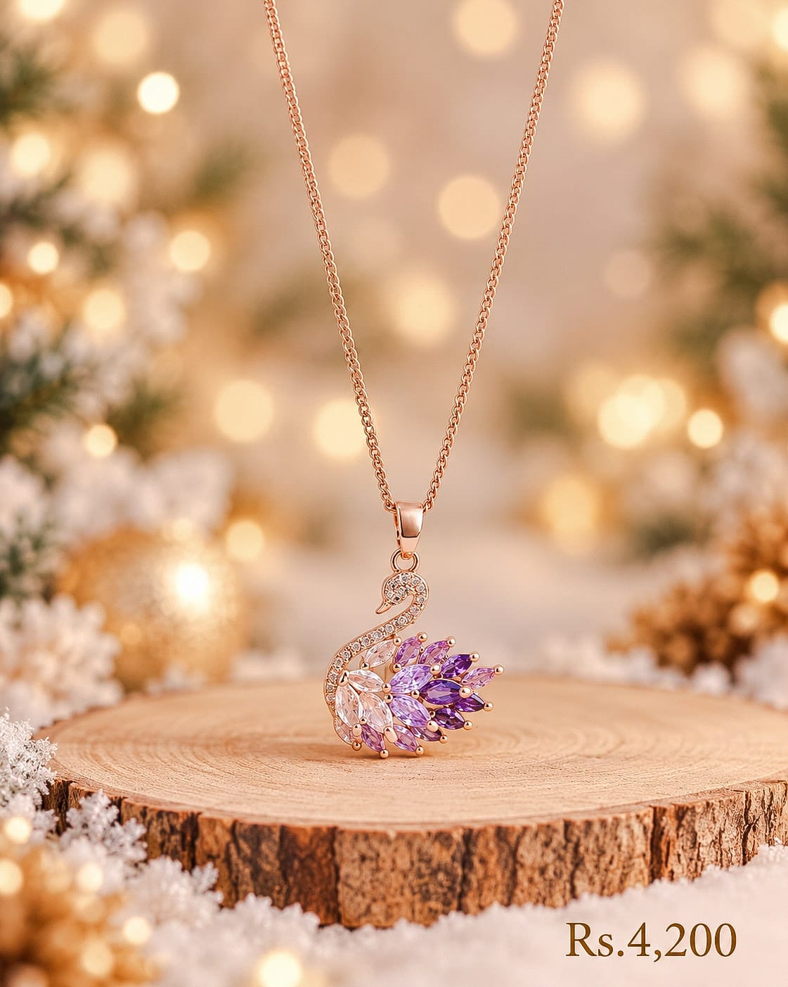 Swan Pendant Necklace-Christmas 2 Swan Pendant Necklace-Christmas - Image 2