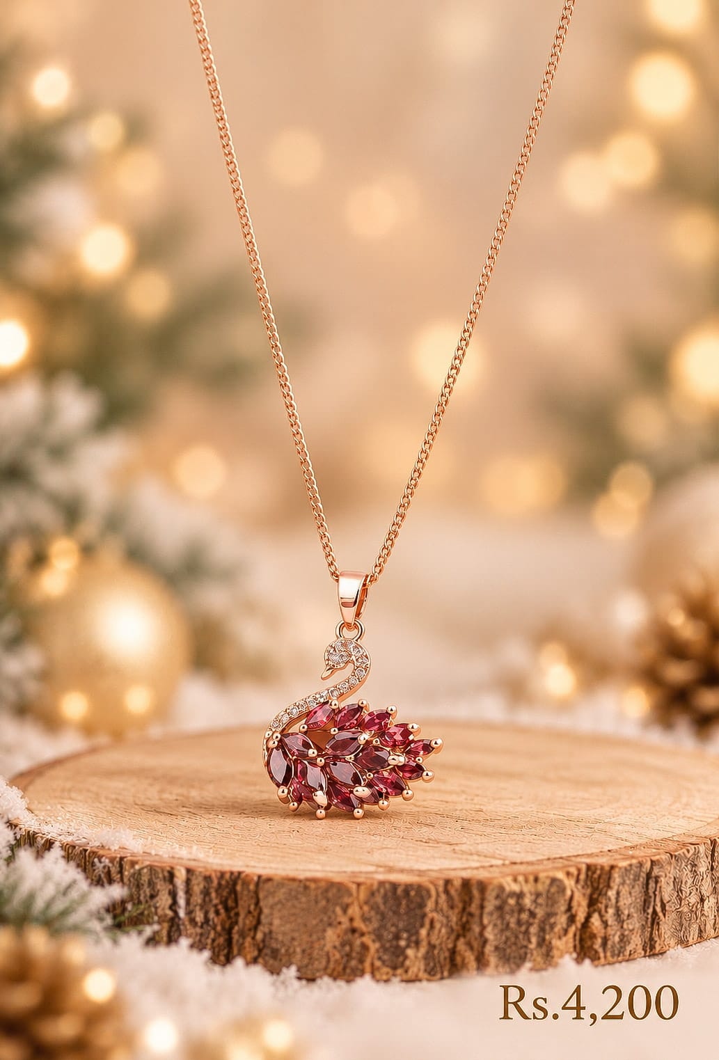 Swan Pendant Necklace-Christmas 1 Swan Pendant Necklace-Christmas